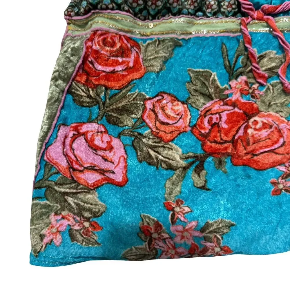 Girl's Y2K Mary-Kate & Ashley Boho Floral Sequin Tank Size Medium 7/8 2000s